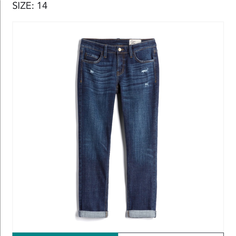 Cosmic blue love boyfriend distressed jeans
